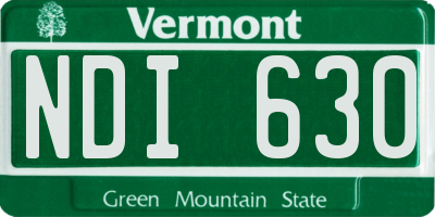 VT license plate NDI630