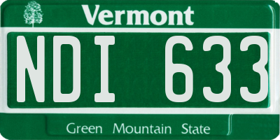 VT license plate NDI633
