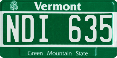 VT license plate NDI635