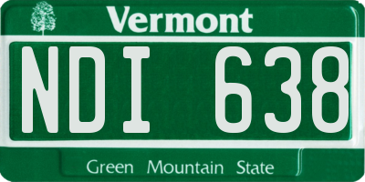 VT license plate NDI638