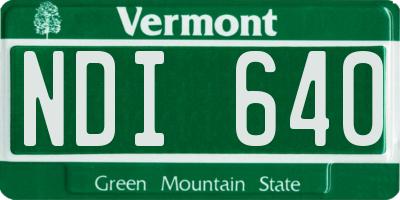 VT license plate NDI640