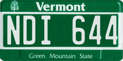 VT license plate NDI644