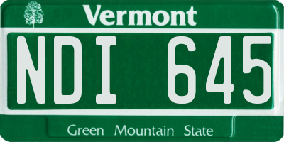 VT license plate NDI645