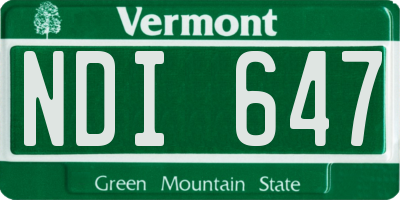VT license plate NDI647
