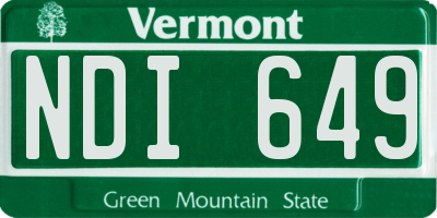 VT license plate NDI649