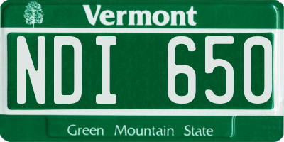VT license plate NDI650