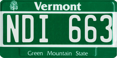 VT license plate NDI663