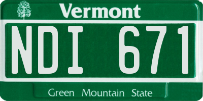 VT license plate NDI671