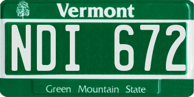 VT license plate NDI672