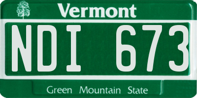 VT license plate NDI673