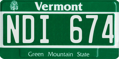 VT license plate NDI674