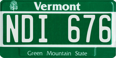 VT license plate NDI676