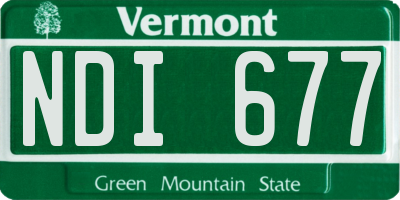 VT license plate NDI677