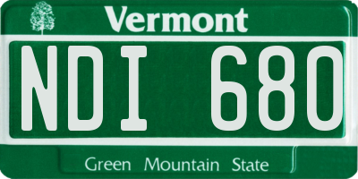 VT license plate NDI680