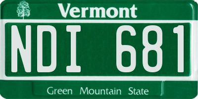 VT license plate NDI681