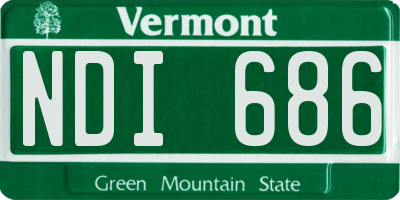 VT license plate NDI686