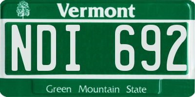 VT license plate NDI692