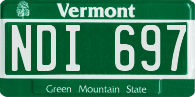 VT license plate NDI697
