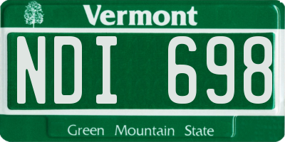 VT license plate NDI698