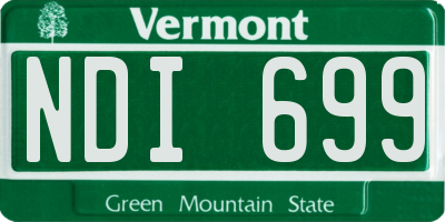 VT license plate NDI699