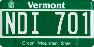 VT license plate NDI701