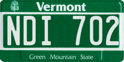 VT license plate NDI702