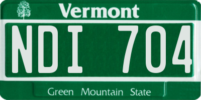 VT license plate NDI704
