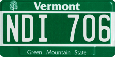 VT license plate NDI706