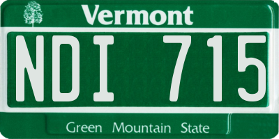 VT license plate NDI715