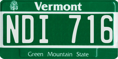 VT license plate NDI716