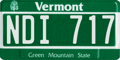 VT license plate NDI717
