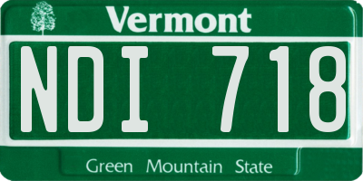 VT license plate NDI718