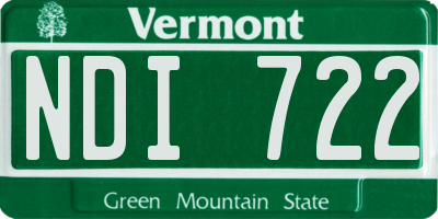 VT license plate NDI722