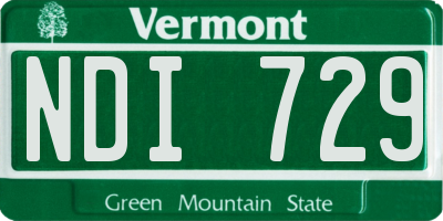 VT license plate NDI729