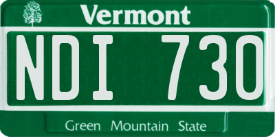 VT license plate NDI730