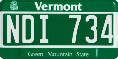 VT license plate NDI734