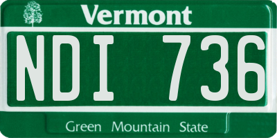 VT license plate NDI736