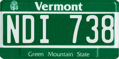 VT license plate NDI738