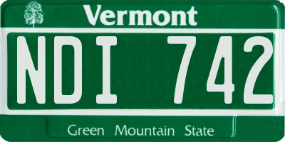 VT license plate NDI742