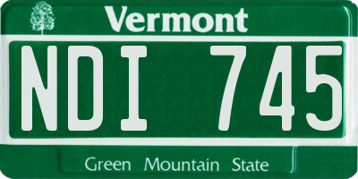 VT license plate NDI745