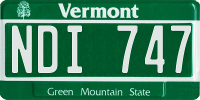 VT license plate NDI747