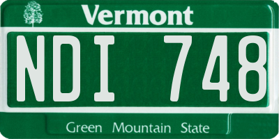 VT license plate NDI748