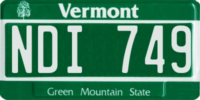 VT license plate NDI749