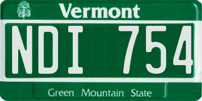 VT license plate NDI754