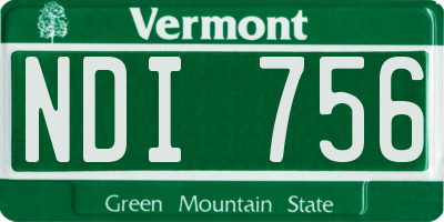 VT license plate NDI756