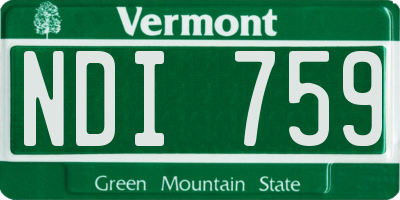 VT license plate NDI759