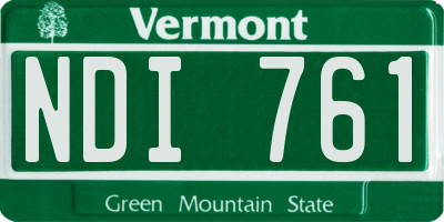 VT license plate NDI761
