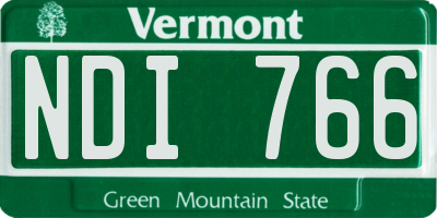 VT license plate NDI766