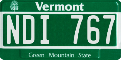 VT license plate NDI767