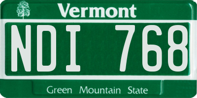 VT license plate NDI768